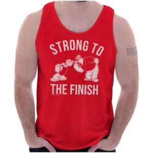 Brisco Brands Strong to The Finish Popeye Bluto Tank Top Sleeveless Tee Men(Red)