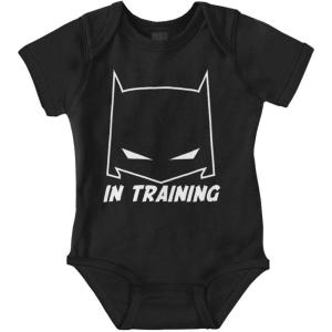 Brisco Brands Superhero in Training Dark Baby Romper Boys or Girls(Black)