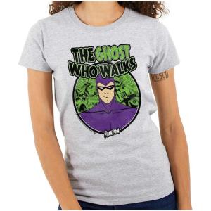 Brisco Brands The Phantom Ghost Who Walks Womens Slim Fit Graphic Tee(Sport Grey)