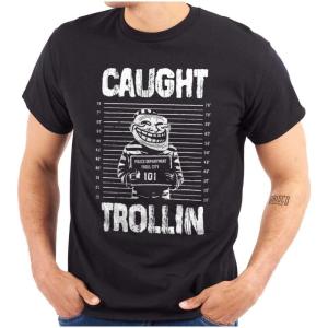 Brisco Brands Troll Face Trollface Internet Meme Graphic T Shirt Men or Women(Black)
