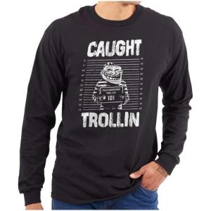 Brisco Brands Troll Face Trollface Internet Meme Long Sleeve Tshirt Men Women(Black)