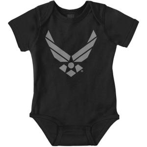 Brisco Brands US Air Force USAF Official Symbol Baby Romper Boys or Girls(Black)