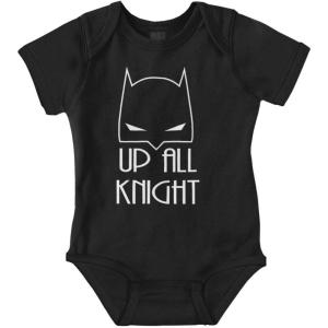 Brisco Brands Up All Night Superhero Baby Romper Boys or Girls(Black)