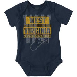 Brisco Brands West Virginia Student Team Uniform Baby Romper Boys or Girls(Navy)