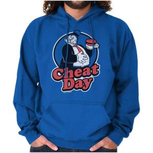 Brisco Brands Wimpy Cheat Day Popeye Sailor Man Hoodie Sweatshirt Women Men(Royal)
