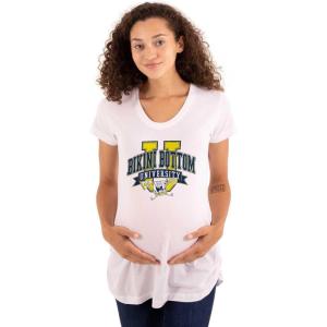Brisco Brands Womens Maternity Spongebob Bikini Bottom University T Shirt Tee
