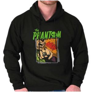 Brisco Brands the Phantom Skull Retro Comic Book Hoodie Sweatshirt Women Men(Black)