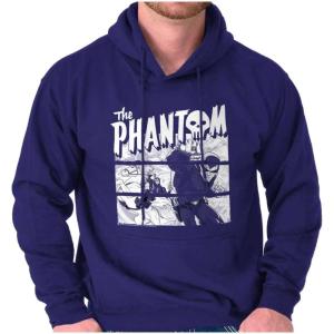 Brisco Brands the Phantom Vintage Comic Book Skull Hoodie Sweatshirt Women Men(Purple)