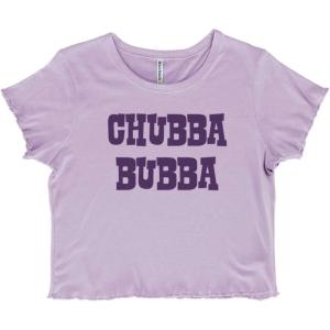 Chubba Bubba Adorable Chunky Babe Juniors Lettuce Trim Crop Top Womens Baby Tee(Orchid)