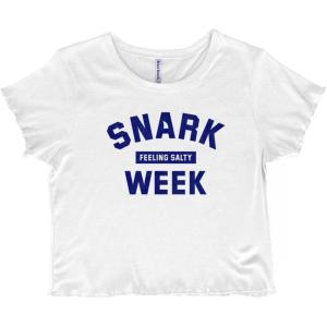 Funny Feeling Salty Snark Week Joke Juniors Lettuce Trim Crop Top Womens Baby Tee(White)