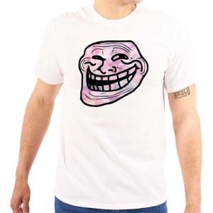 Funny Internet Troll Face Meme Graphic T Shirt Men or Women(White)