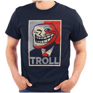 Funny Presidential Troll Face Meme Graphic T Shirt Men or Women(Navy)