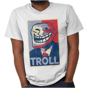 Funny Presidential Troll Face Meme Graphic T Shirt Men or Women(White)
