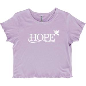 Hope Dove Christian Bible Juniors Lettuce Trim Crop Top Womens Baby Tee(Orchid)