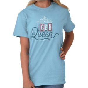 ICEE Queen Officially Logo Womens Graphic T Shirt Tees(Sky)
