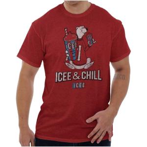 ICEE and Chill Vintage Polar Bear Graphic T Shirt Men or Women(Antique Cherry Red)