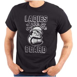Ladies Love Beards Funny Popeye Bluto Mens Graphic T Shirt Tees(Black)