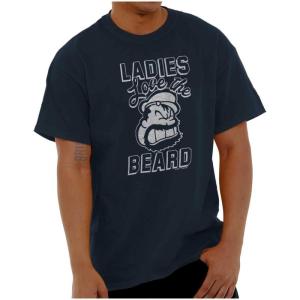 Ladies Love Beards Funny Popeye Bluto Mens Graphic T Shirt Tees(Navy)
