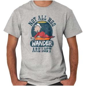 Not All Who Wander are Lost Popeye Graphic T Shirt Men or Women(Sport Grey)