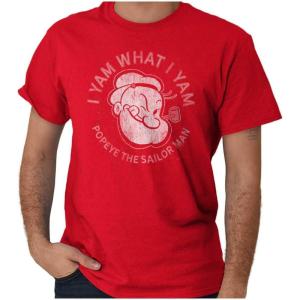 Popeye Sailor Man Quote What I Yam Graphic T Shirt Men or Women(Maroon)