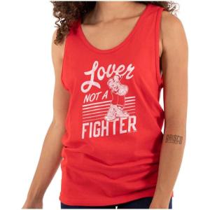 Popeye The Sailor Loves Not a Fighter Tank Top T Shirts Men Women(Red)
