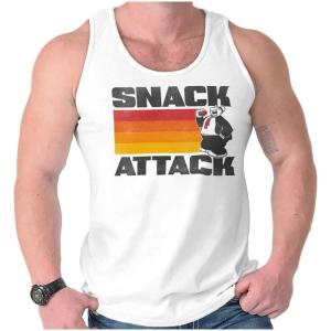 Popeye Wimpy Snack Attach Funny Retro Tank Top T Shirts Men Women(White)