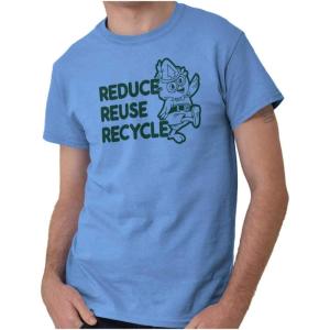 Reduce Reuse Recycle Woodsy Owl Graphic T Shirt Men or Women(Carolina Blue)