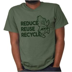 Reduce Reuse Recycle Woodsy Owl Graphic T Shirt Men or Women(Military Green)