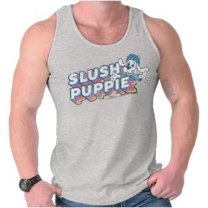 Retro Slush Puppie Vintage 80s Logo Tank Top T Shirts Men Women(Sport Grey)