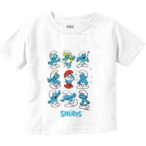 Smurfs Squad Papa Smurfette Cartoon Toddler Boy Girl T Shirt(White)
