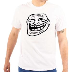 Troll Face Original Meme Smile Mad Graphic T Shirt Men or Women(White)