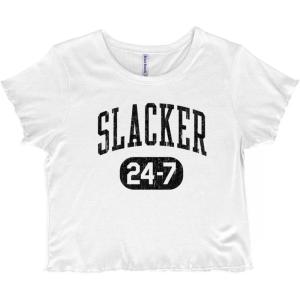 Vintage Retro Slacker 90s Throwback Juniors Lettuce Trim Crop Top Womens Baby Tee(White)