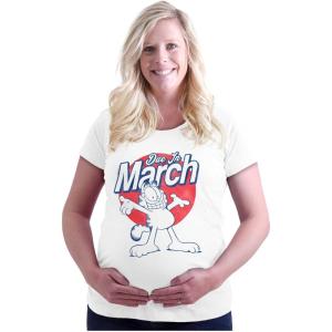 Womens Maternity Garfield Cartoon Cat Due in March T Shirt Tee