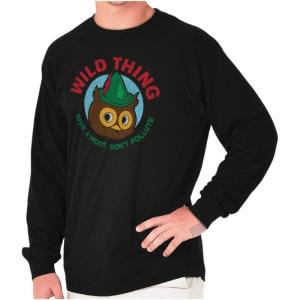 Woodsy Owl Wild Thing Don’t Pollute Long Sleeve Tshirt Men Women(Black)