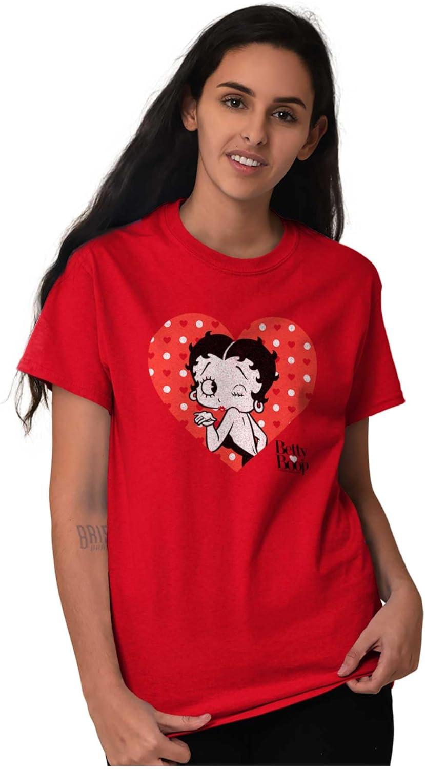 imageBetty Boop Blowing Kisses Adorable Womens Graphic T Shirt TeesAntique Cherry Red