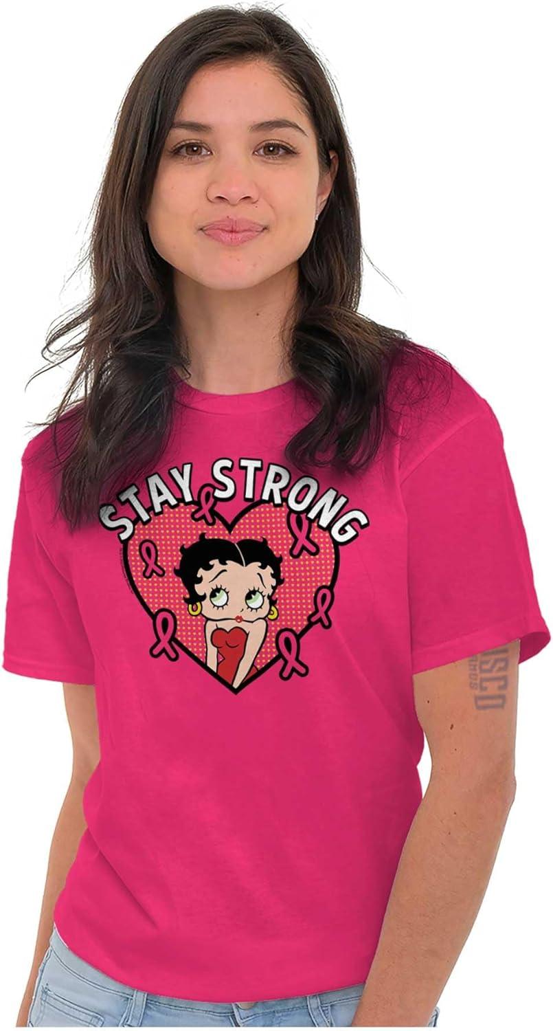 imageBetty Boop Breast Cancer Stay Strong Womens Graphic T Shirt TeesHeliconia