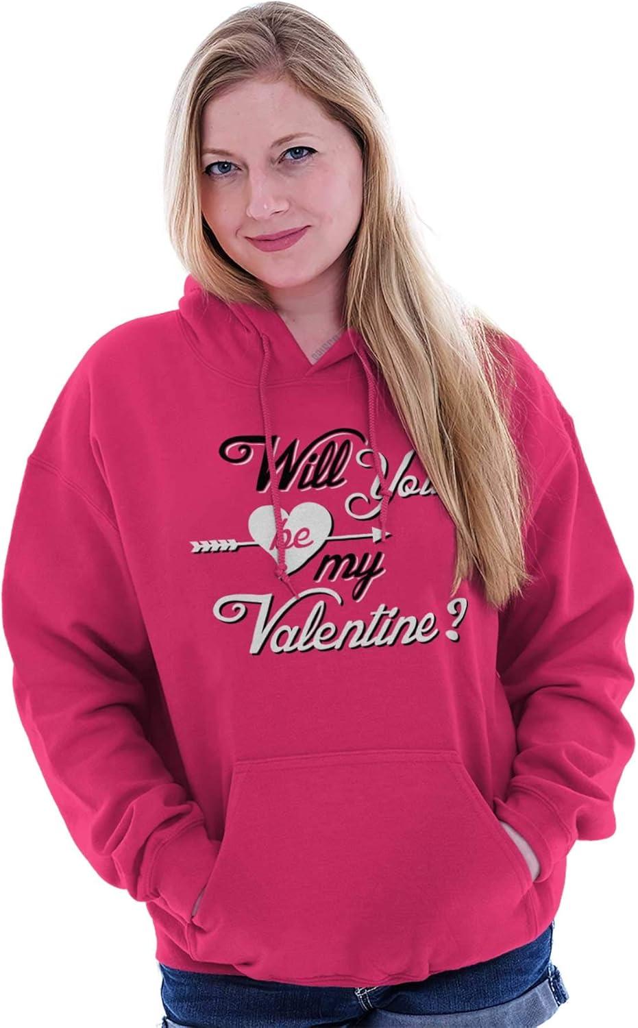 imageBrisco Brands Be My Valentines Day Heart Love Hoodie Sweatshirt WomenHeliconia