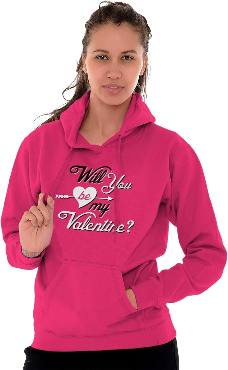 imageBrisco Brands Be My Valentines Day Heart Love Hoodie Sweatshirt WomenHeliconia