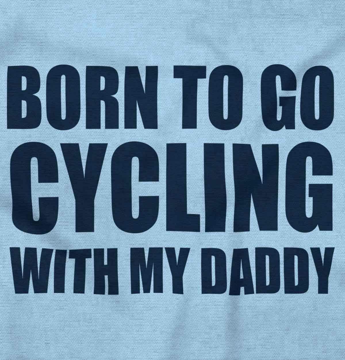 imageBrisco Brands Born To Go Cycling With My Daddy Baby Romper Boys or GirlsLight Blue