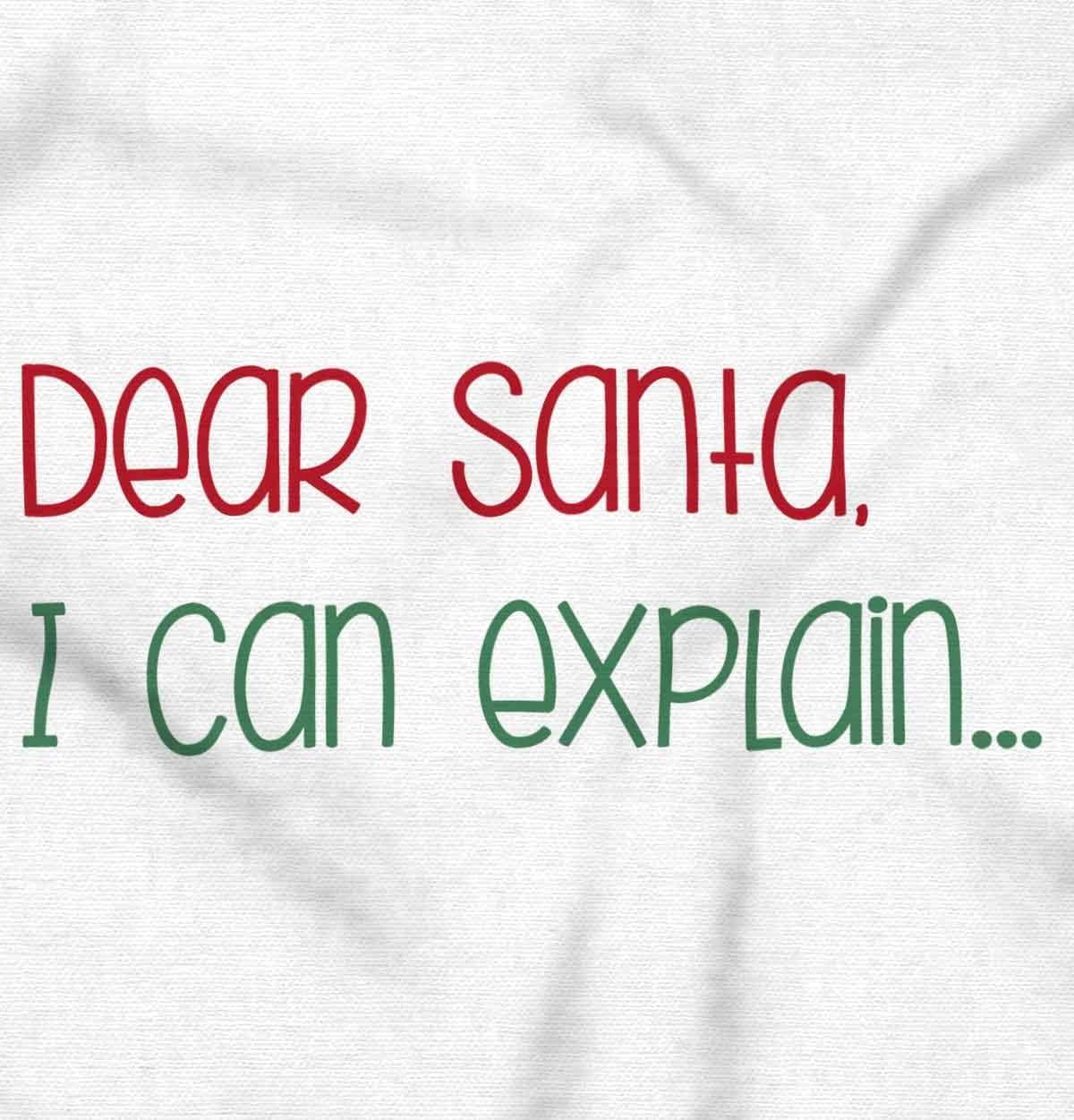 imageBrisco Brands Christmas Dear Santa I Can Explain Baby Romper Boys or GirlsWhite