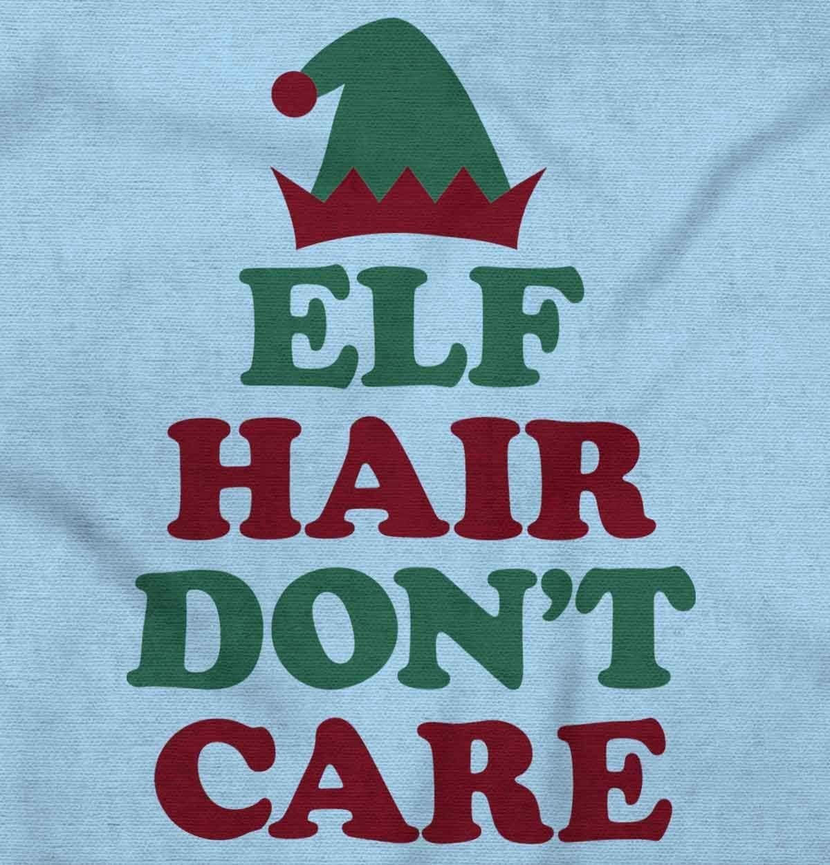 imageBrisco Brands Christmas Elf Hair Dont Care Baby Romper Boys or GirlsLight Blue