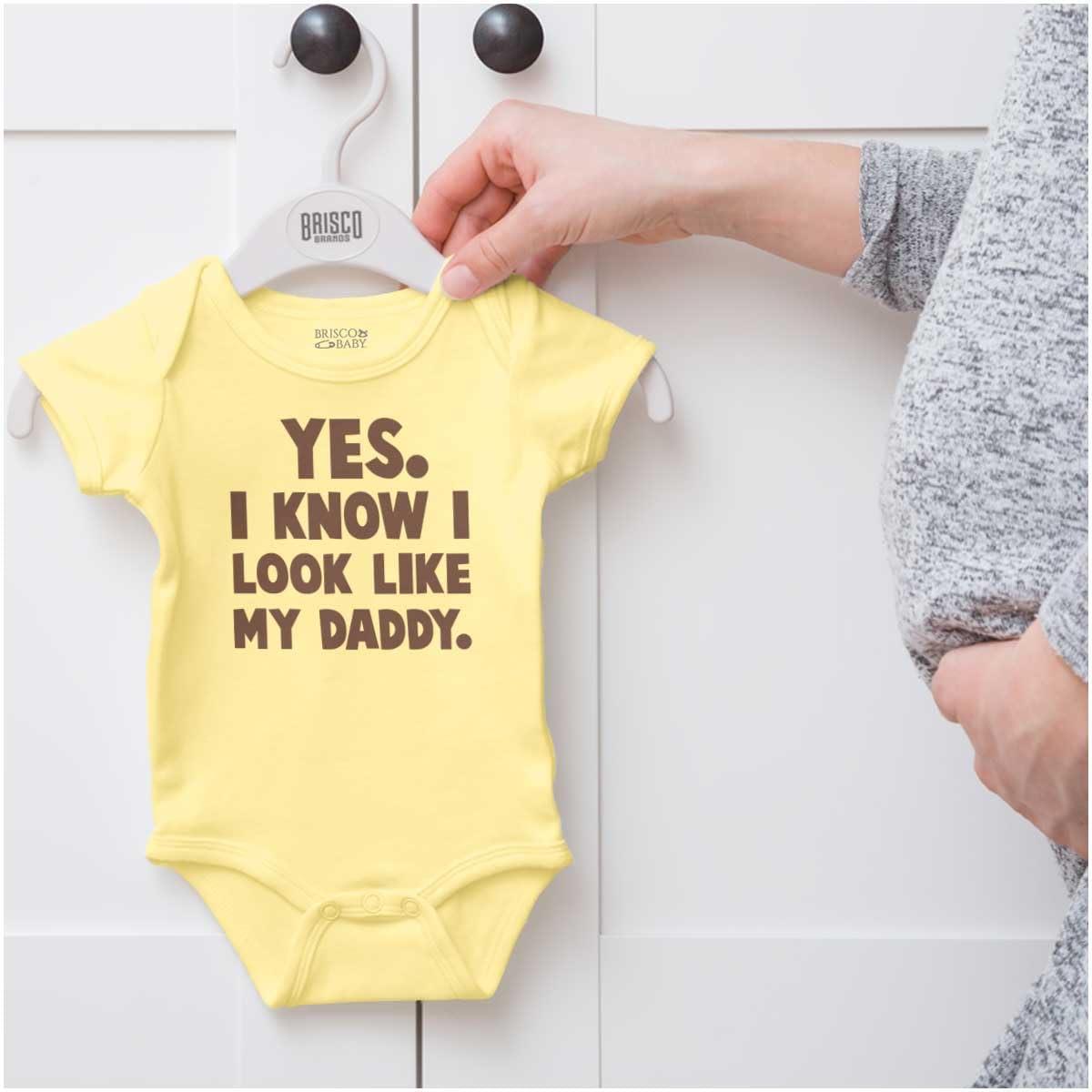 imageBrisco Brands Cute I Look Like Daddy Dad Joke Baby Bodysuit Jumper BoysBanana