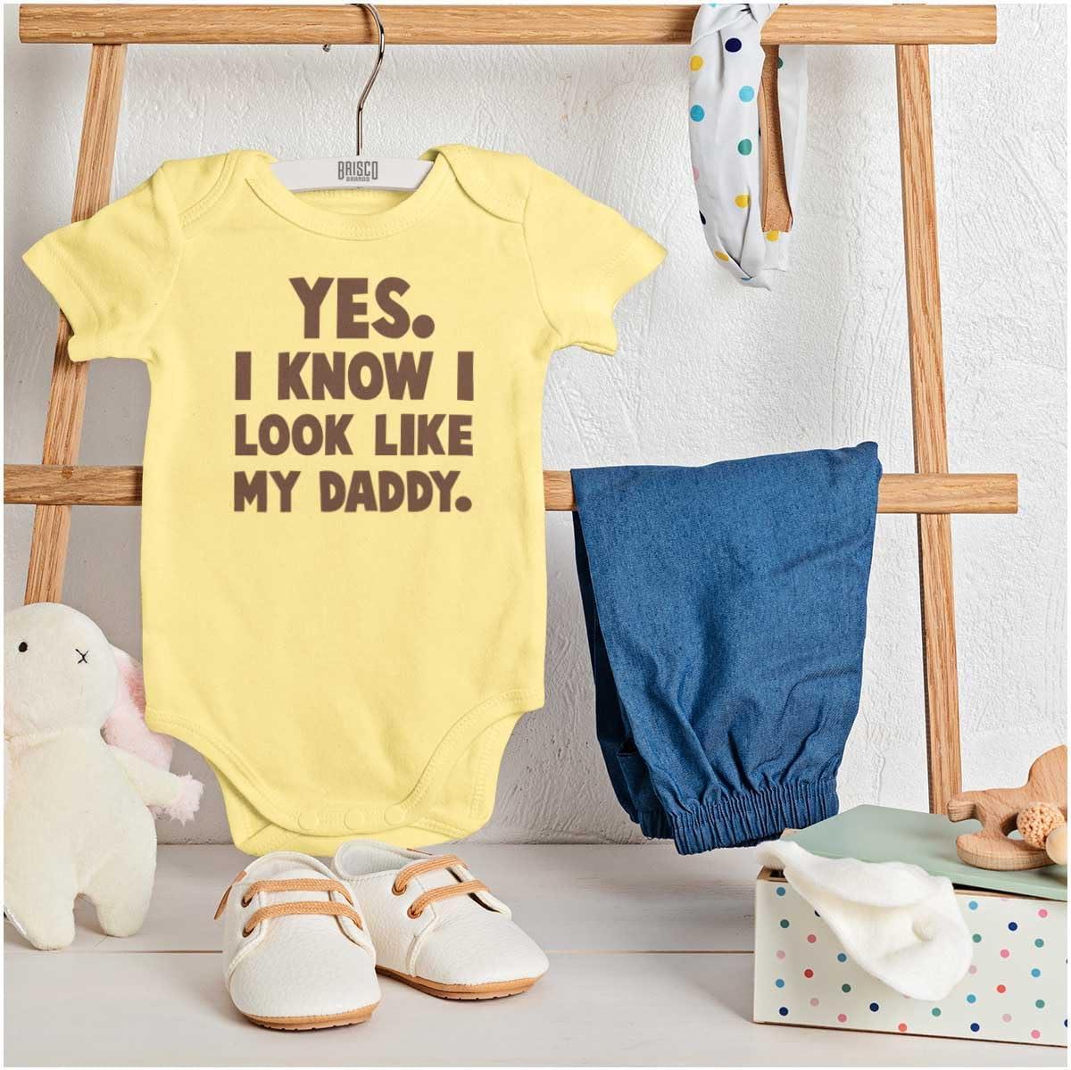imageBrisco Brands Cute I Look Like Daddy Dad Joke Baby Bodysuit Jumper BoysBanana