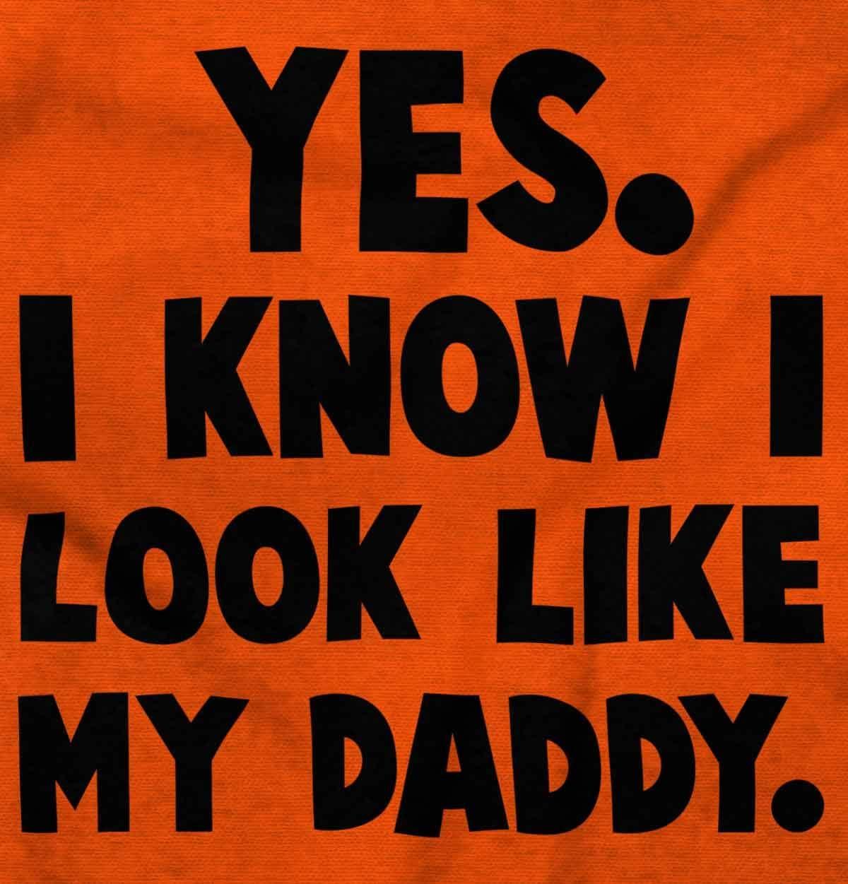 imageBrisco Brands Cute I Look Like Daddy Dad Joke Baby Bodysuit Jumper BoysOrange