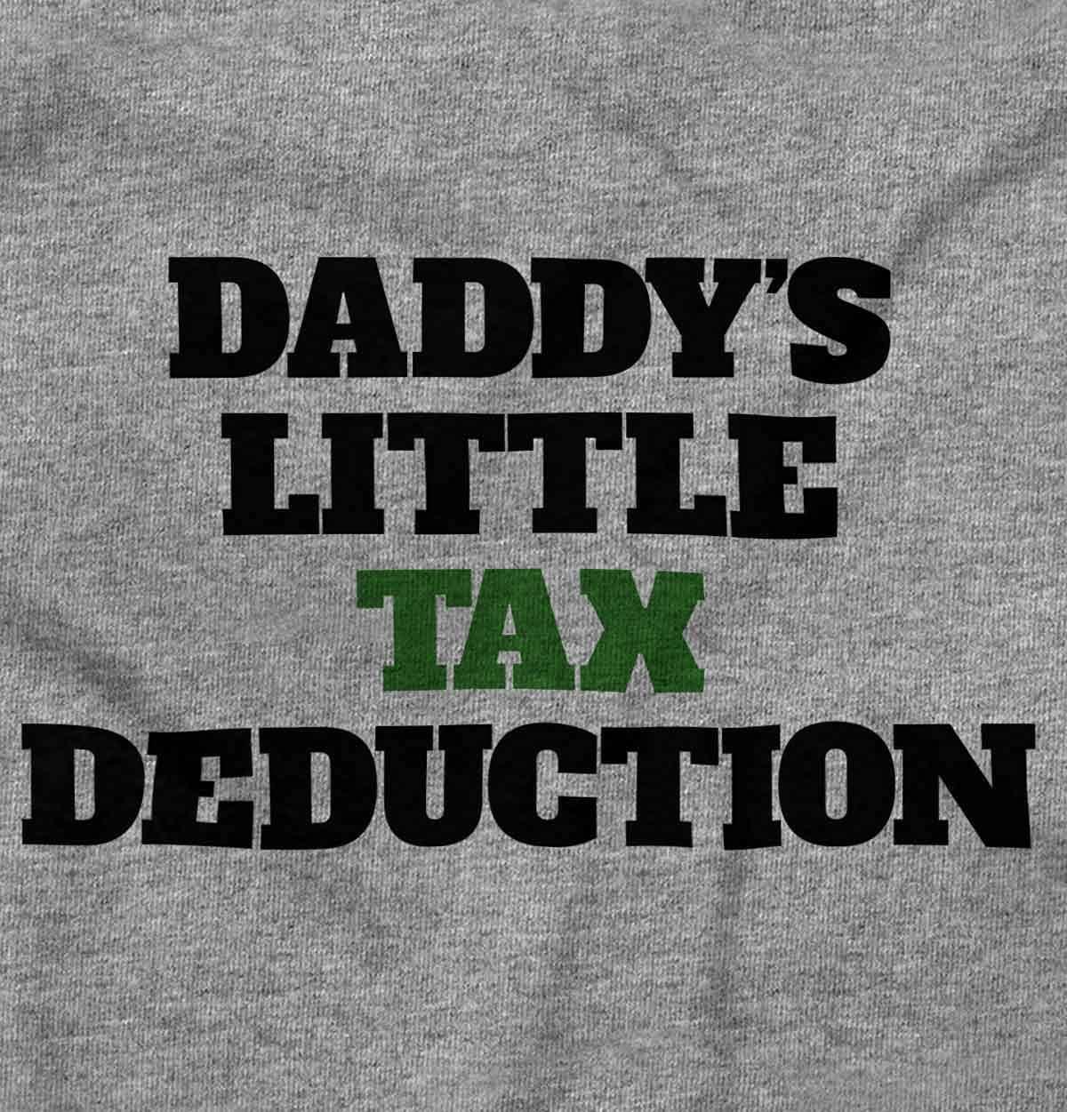 imageBrisco Brands Daddys Little Tax Deduction Dad Joke Baby Romper Boys or GirlsHeather