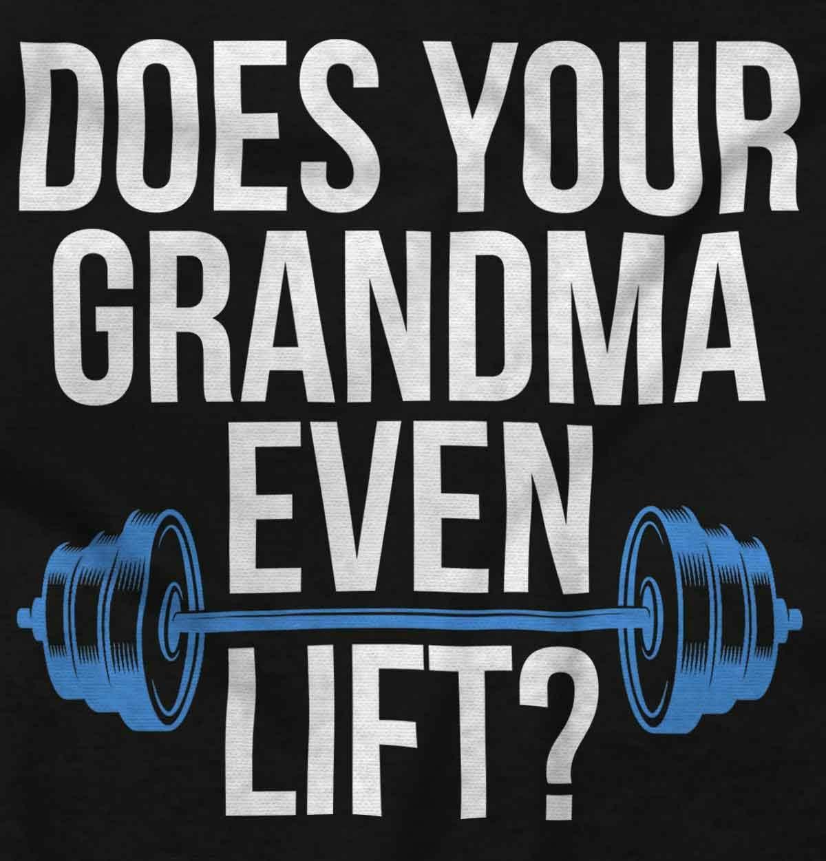 imageBrisco Brands Does Your Grandma Even Lift Exercise Baby Romper Boys or GirlsBlack