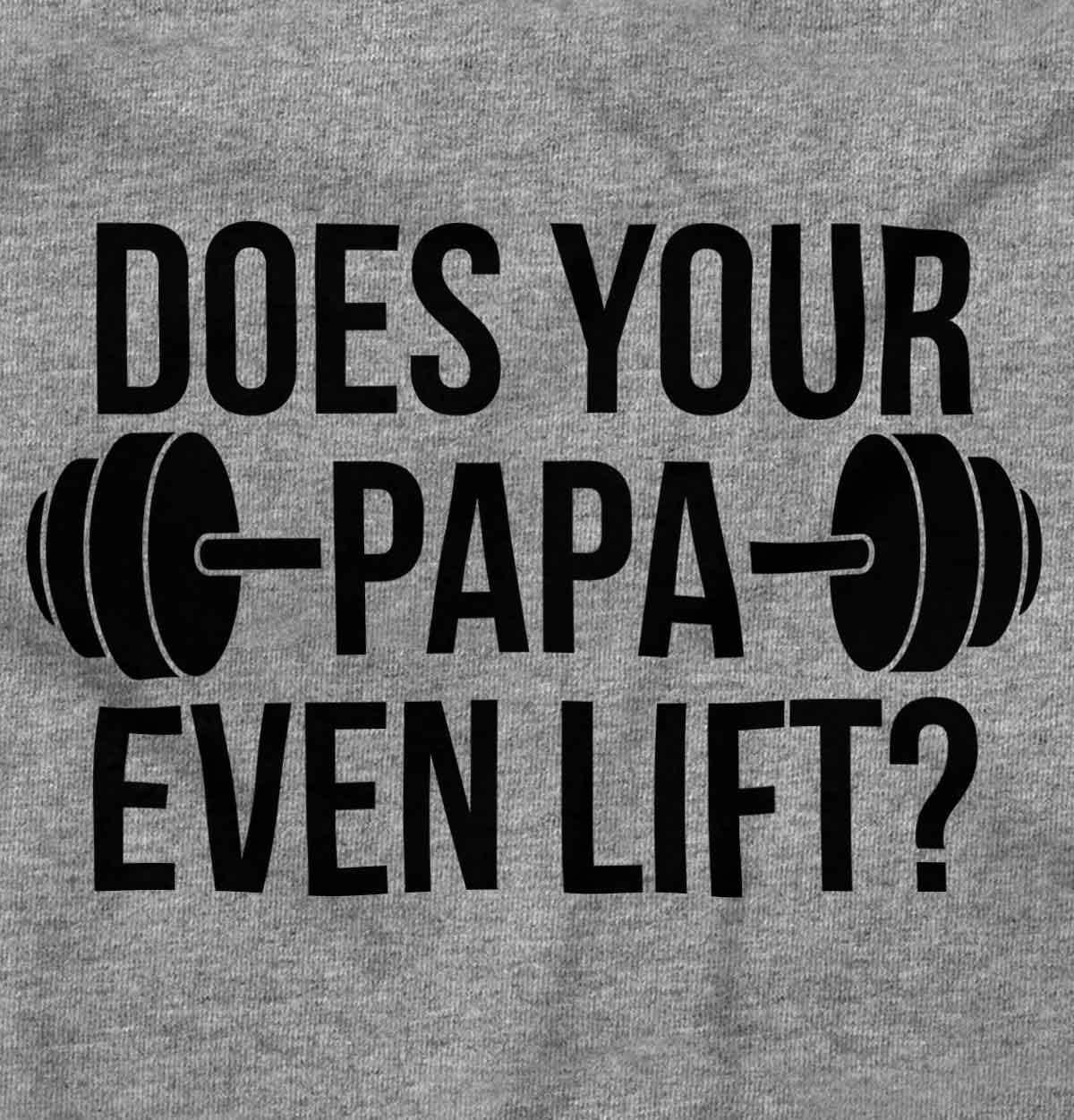 imageBrisco Brands Does Your Papa Even Lift Gym Workout Baby Romper Boys or GirlsHeather