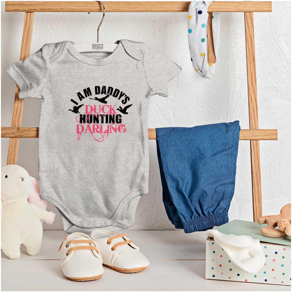 imageBrisco Brands Fathers Day Daddys Hunting Darling Baby Bodysuit Jumper GirlsHeather