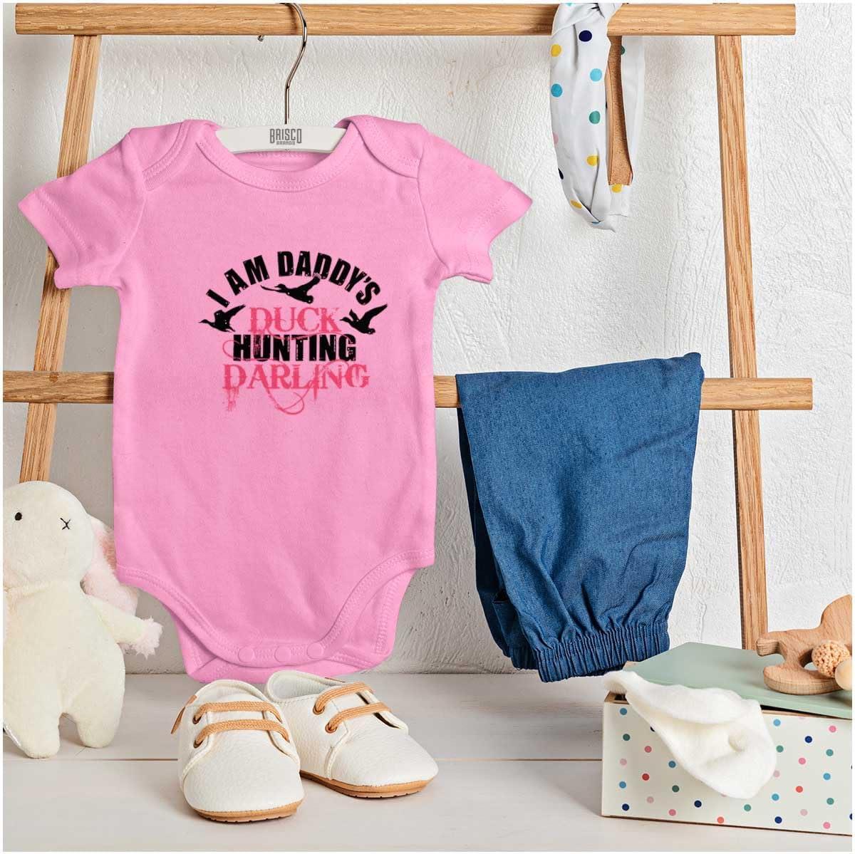 imageBrisco Brands Fathers Day Daddys Hunting Darling Baby Bodysuit Jumper GirlsPink