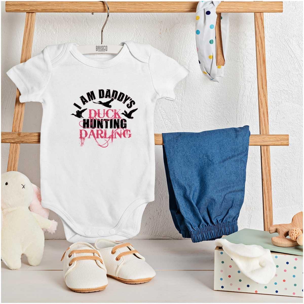 imageBrisco Brands Fathers Day Daddys Hunting Darling Baby Bodysuit Jumper GirlsWhite